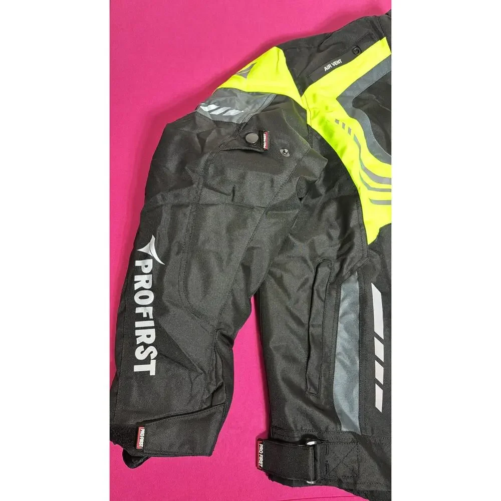 ProFirst Riding Jacket XL Armor Black Neon Yellow Protective New - Picture 2 of 10